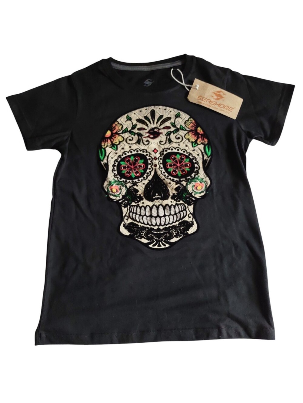 Seashore Mexico Kids XL Day Of The Dead Sugar Skull T-Shirt